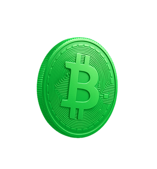Analytics data card floating above a crypto market visualization